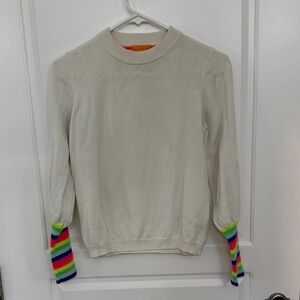 Colorful Cuff Women's Crew Neck Sweater